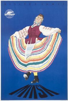 Minsk — Visitez l&rsquo;URSS (folk dancer) — Intourist poster, 1958/59